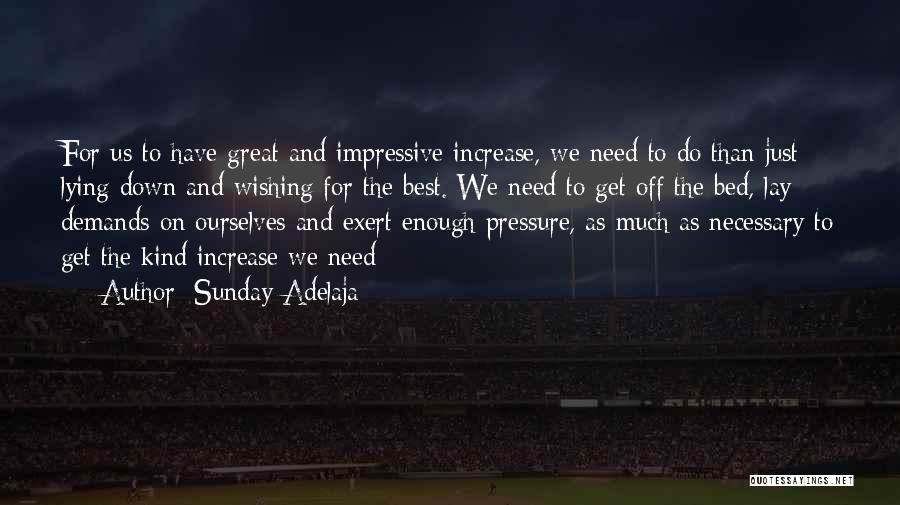 Sunday Adelaja Quotes: For Us To Have Great And Impressive Increase, We Need To Do Than Just Lying Down And Wishing For The