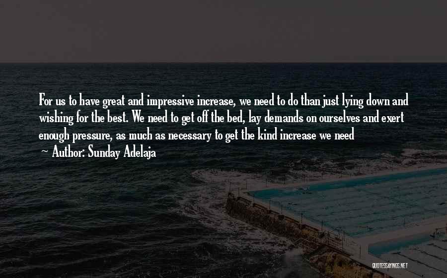 Sunday Adelaja Quotes: For Us To Have Great And Impressive Increase, We Need To Do Than Just Lying Down And Wishing For The