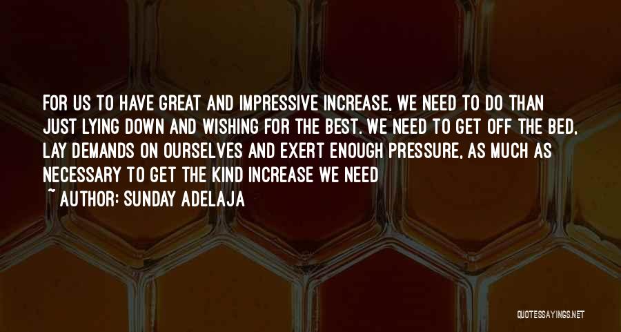 Sunday Adelaja Quotes: For Us To Have Great And Impressive Increase, We Need To Do Than Just Lying Down And Wishing For The