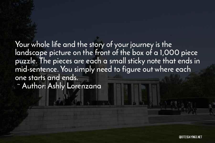 Ashly Lorenzana Quotes: Your Whole Life And The Story Of Your Journey Is The Landscape Picture On The Front Of The Box Of