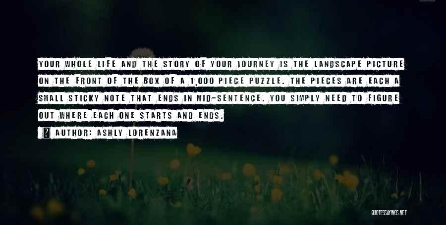 Ashly Lorenzana Quotes: Your Whole Life And The Story Of Your Journey Is The Landscape Picture On The Front Of The Box Of