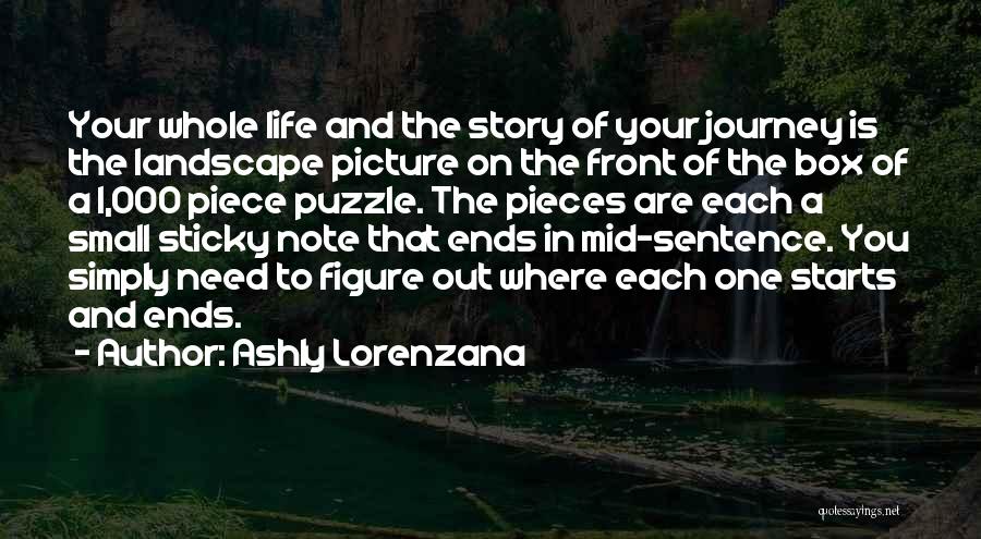 Ashly Lorenzana Quotes: Your Whole Life And The Story Of Your Journey Is The Landscape Picture On The Front Of The Box Of