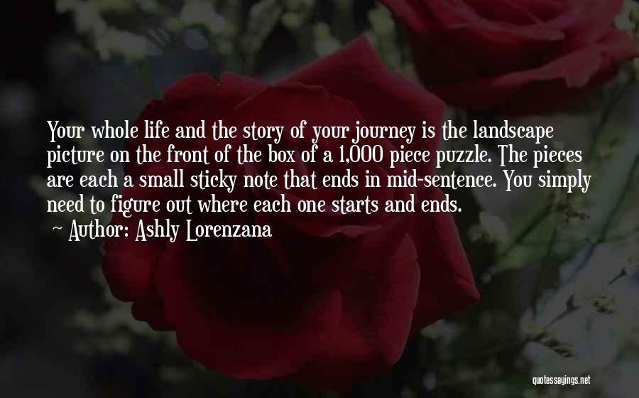 Ashly Lorenzana Quotes: Your Whole Life And The Story Of Your Journey Is The Landscape Picture On The Front Of The Box Of