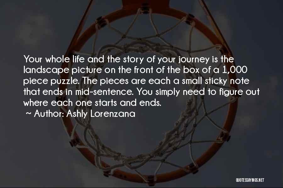 Ashly Lorenzana Quotes: Your Whole Life And The Story Of Your Journey Is The Landscape Picture On The Front Of The Box Of