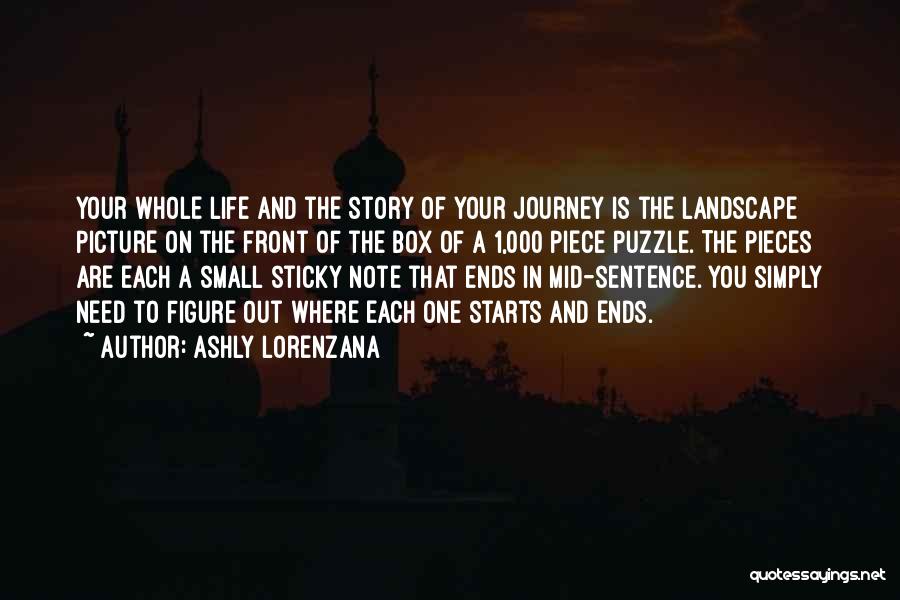 Ashly Lorenzana Quotes: Your Whole Life And The Story Of Your Journey Is The Landscape Picture On The Front Of The Box Of