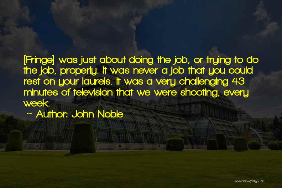 John Noble Quotes: [fringe] Was Just About Doing The Job, Or Trying To Do The Job, Properly. It Was Never A Job That