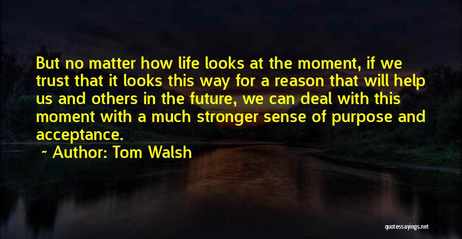 Tom Walsh Quotes: But No Matter How Life Looks At The Moment, If We Trust That It Looks This Way For A Reason