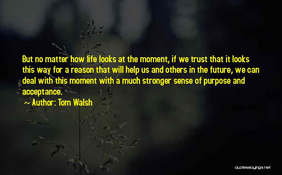 Tom Walsh Quotes: But No Matter How Life Looks At The Moment, If We Trust That It Looks This Way For A Reason