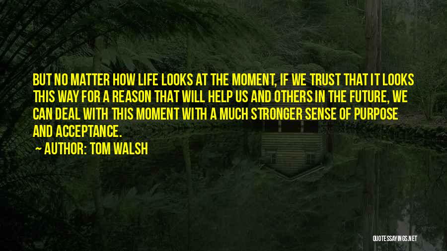 Tom Walsh Quotes: But No Matter How Life Looks At The Moment, If We Trust That It Looks This Way For A Reason