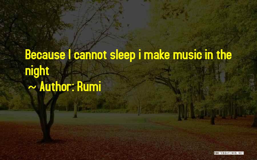 Rumi Quotes: Because I Cannot Sleep I Make Music In The Night