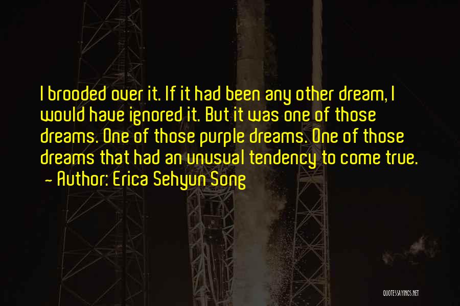 Erica Sehyun Song Quotes: I Brooded Over It. If It Had Been Any Other Dream, I Would Have Ignored It. But It Was One