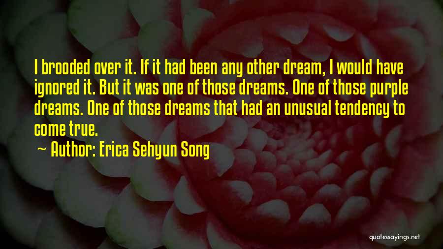 Erica Sehyun Song Quotes: I Brooded Over It. If It Had Been Any Other Dream, I Would Have Ignored It. But It Was One