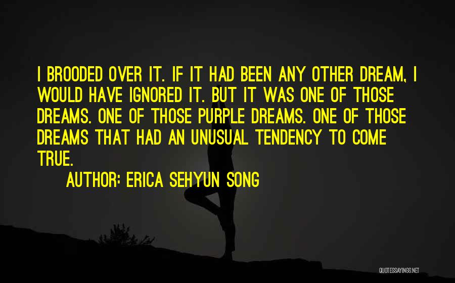 Erica Sehyun Song Quotes: I Brooded Over It. If It Had Been Any Other Dream, I Would Have Ignored It. But It Was One