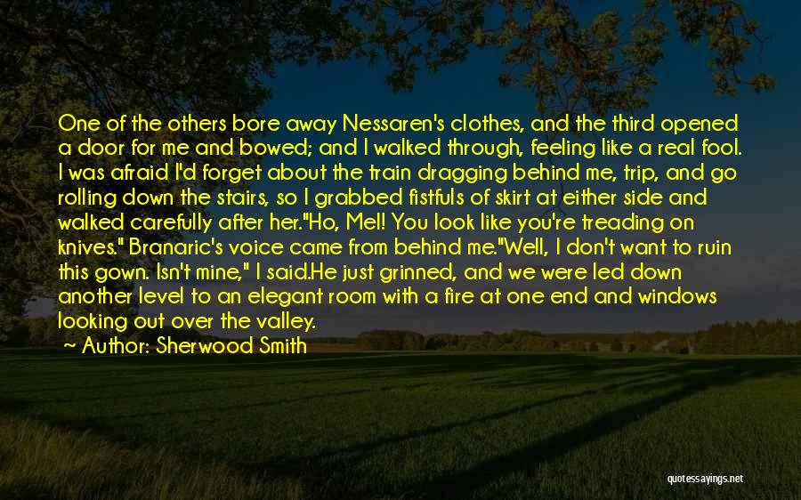 Sherwood Smith Quotes: One Of The Others Bore Away Nessaren's Clothes, And The Third Opened A Door For Me And Bowed; And I