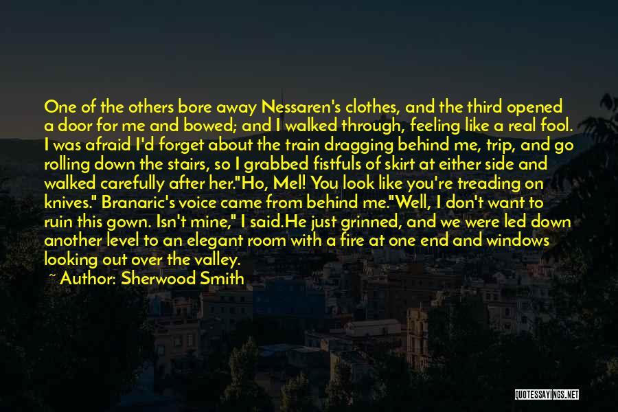 Sherwood Smith Quotes: One Of The Others Bore Away Nessaren's Clothes, And The Third Opened A Door For Me And Bowed; And I