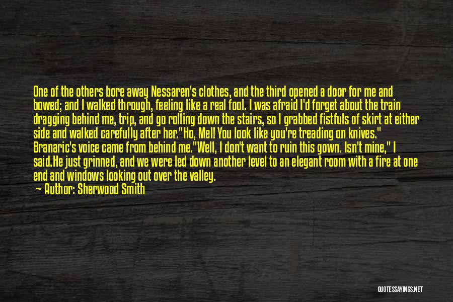 Sherwood Smith Quotes: One Of The Others Bore Away Nessaren's Clothes, And The Third Opened A Door For Me And Bowed; And I