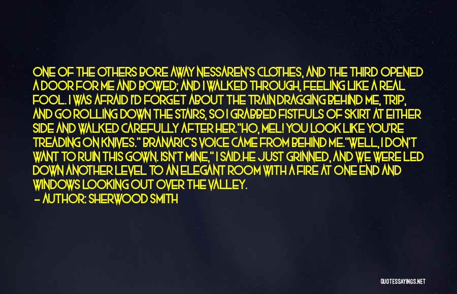 Sherwood Smith Quotes: One Of The Others Bore Away Nessaren's Clothes, And The Third Opened A Door For Me And Bowed; And I