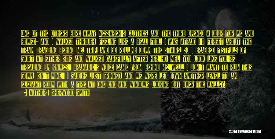 Sherwood Smith Quotes: One Of The Others Bore Away Nessaren's Clothes, And The Third Opened A Door For Me And Bowed; And I