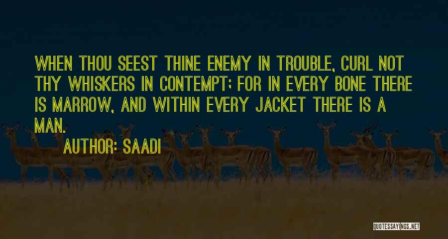 Saadi Quotes: When Thou Seest Thine Enemy In Trouble, Curl Not Thy Whiskers In Contempt; For In Every Bone There Is Marrow,