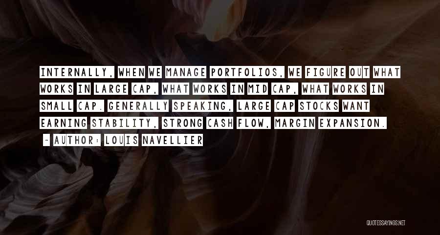 Louis Navellier Quotes: Internally, When We Manage Portfolios, We Figure Out What Works In Large Cap, What Works In Mid Cap, What Works