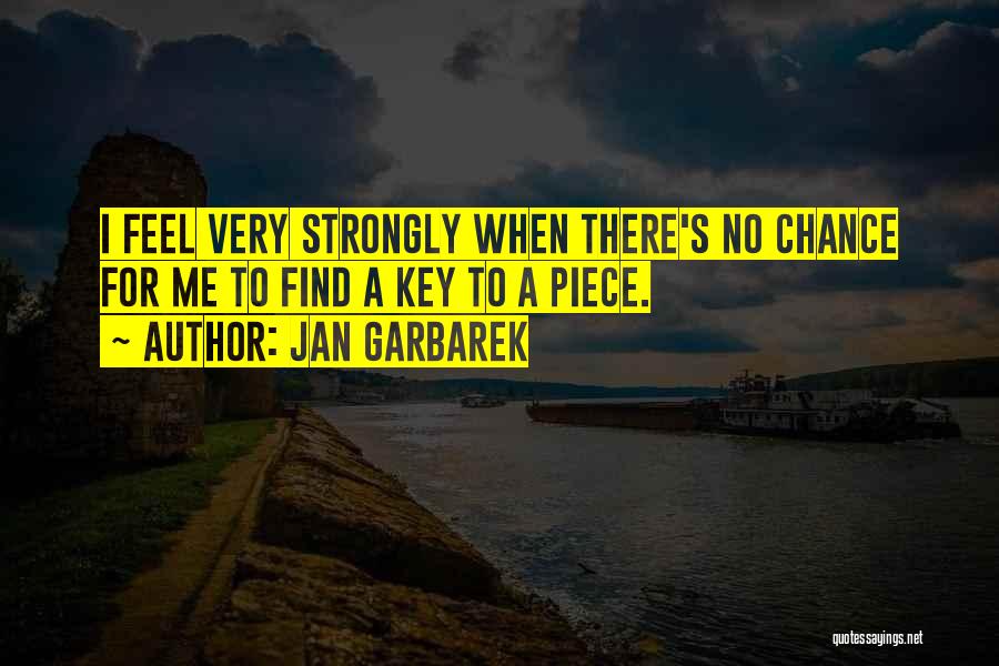 Jan Garbarek Quotes: I Feel Very Strongly When There's No Chance For Me To Find A Key To A Piece.