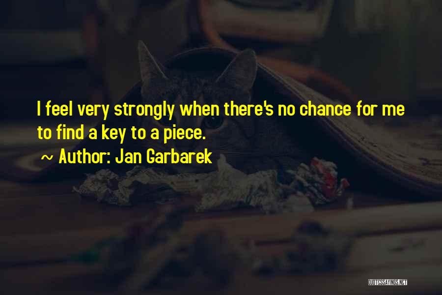 Jan Garbarek Quotes: I Feel Very Strongly When There's No Chance For Me To Find A Key To A Piece.