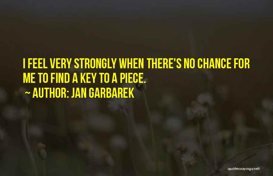 Jan Garbarek Quotes: I Feel Very Strongly When There's No Chance For Me To Find A Key To A Piece.