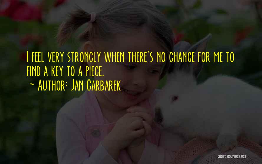 Jan Garbarek Quotes: I Feel Very Strongly When There's No Chance For Me To Find A Key To A Piece.