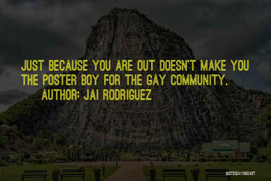 Jai Rodriguez Quotes: Just Because You Are Out Doesn't Make You The Poster Boy For The Gay Community.