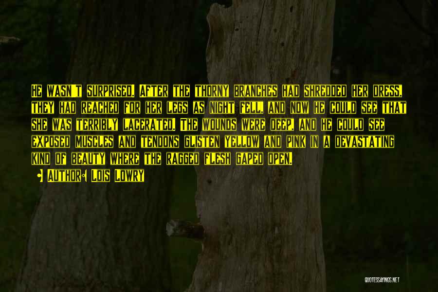 Lois Lowry Quotes: He Wasn't Surprised. After The Thorny Branches Had Shredded Her Dress, They Had Reached For Her Legs As Night Fell,