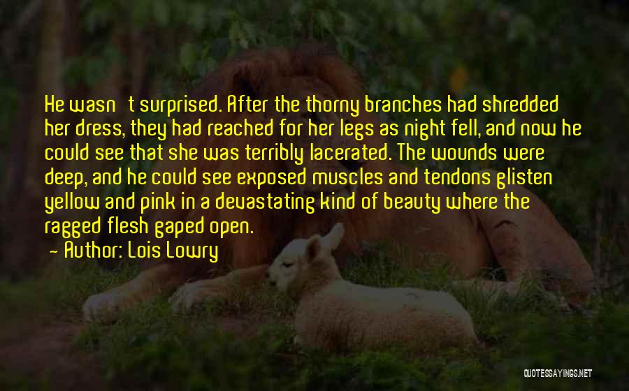 Lois Lowry Quotes: He Wasn't Surprised. After The Thorny Branches Had Shredded Her Dress, They Had Reached For Her Legs As Night Fell,