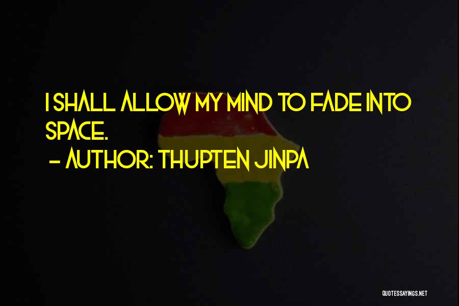Thupten Jinpa Quotes: I Shall Allow My Mind To Fade Into Space.