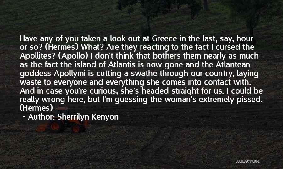 Sherrilyn Kenyon Quotes: Have Any Of You Taken A Look Out At Greece In The Last, Say, Hour Or So? (hermes) What? Are