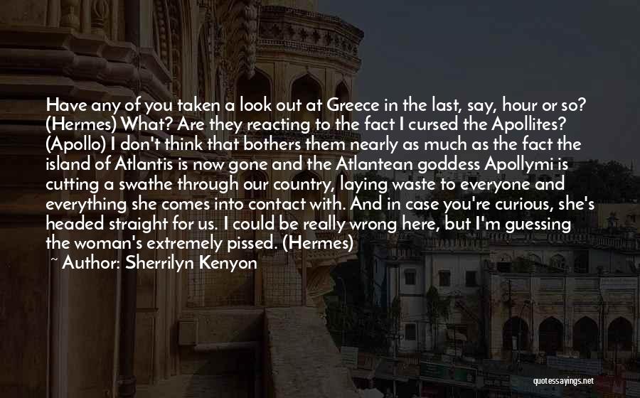 Sherrilyn Kenyon Quotes: Have Any Of You Taken A Look Out At Greece In The Last, Say, Hour Or So? (hermes) What? Are