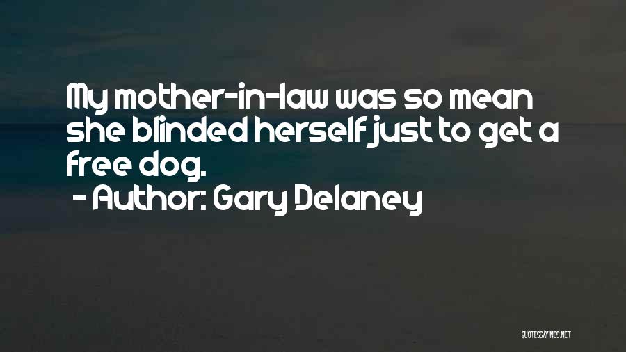 Gary Delaney Quotes: My Mother-in-law Was So Mean She Blinded Herself Just To Get A Free Dog.