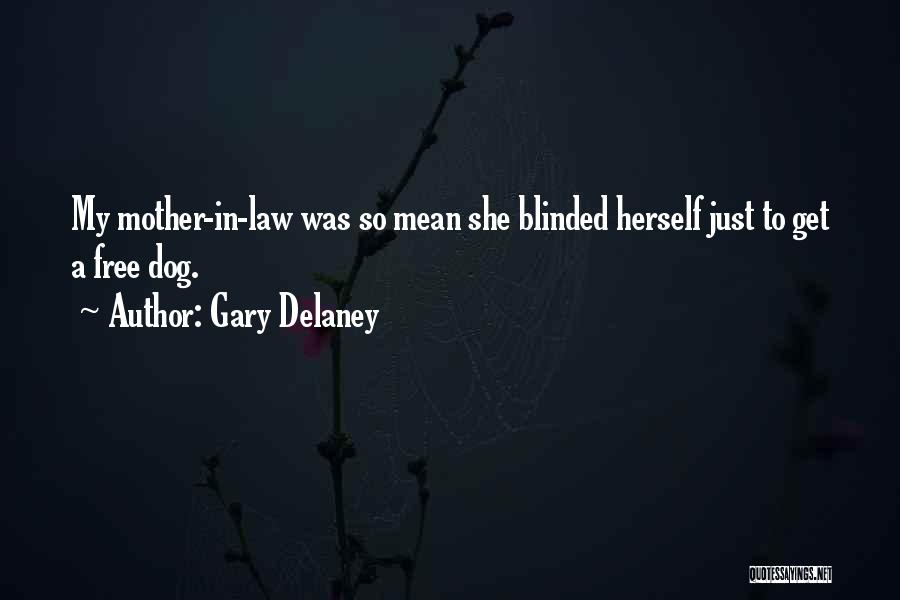 Gary Delaney Quotes: My Mother-in-law Was So Mean She Blinded Herself Just To Get A Free Dog.