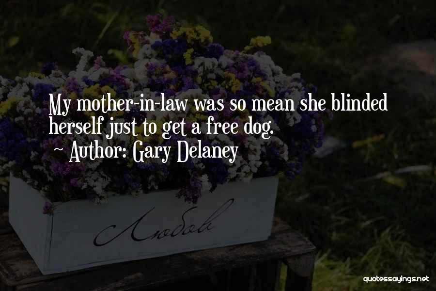 Gary Delaney Quotes: My Mother-in-law Was So Mean She Blinded Herself Just To Get A Free Dog.