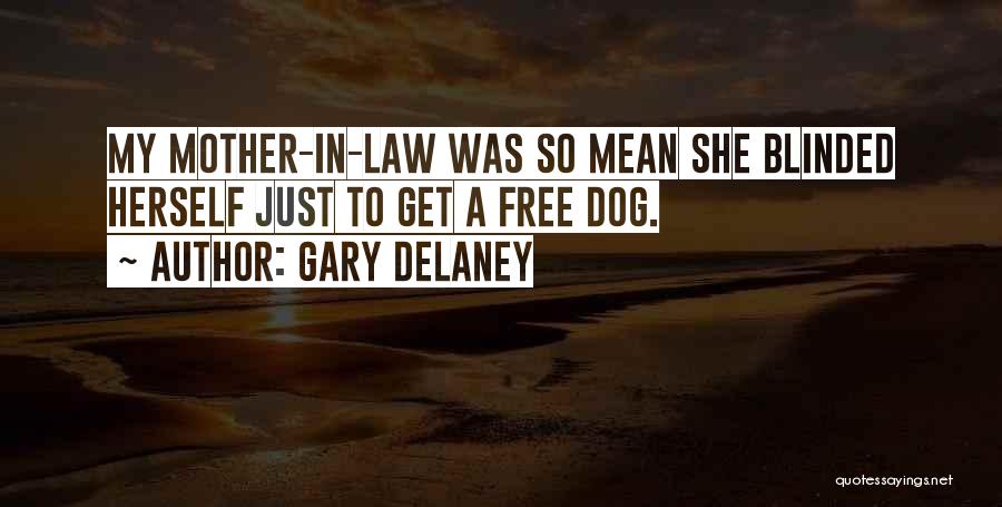 Gary Delaney Quotes: My Mother-in-law Was So Mean She Blinded Herself Just To Get A Free Dog.