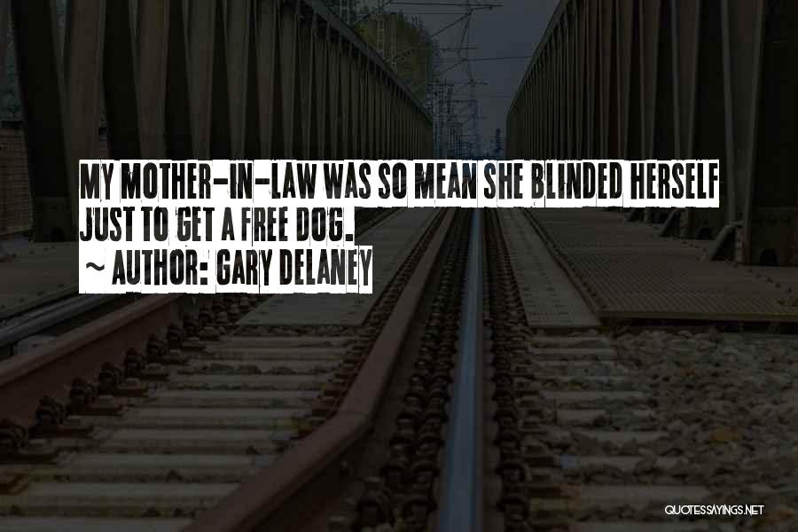 Gary Delaney Quotes: My Mother-in-law Was So Mean She Blinded Herself Just To Get A Free Dog.