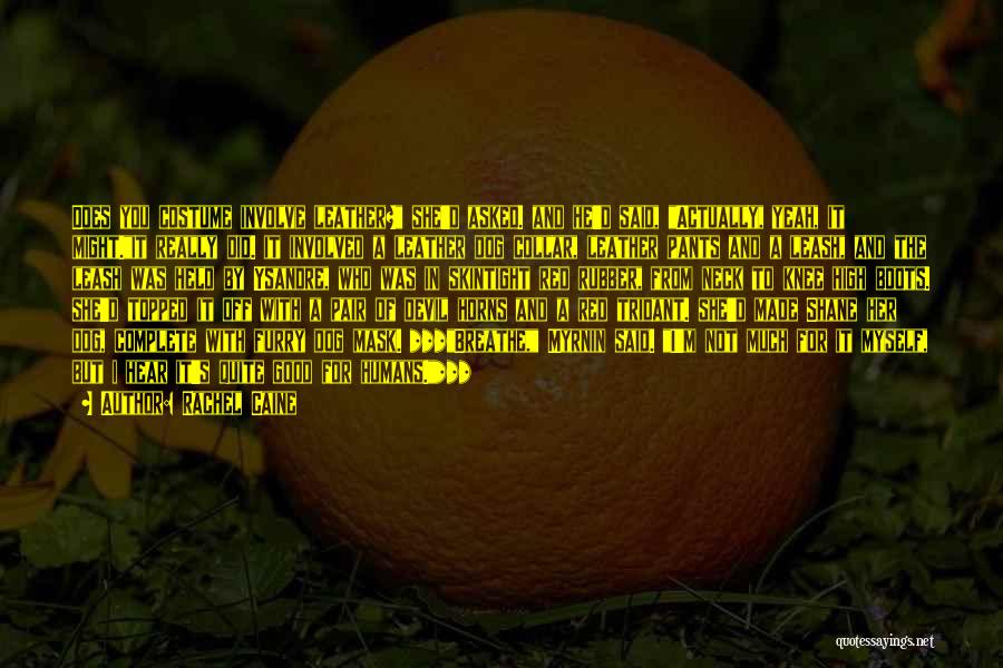 Rachel Caine Quotes: Does You Costume Involve Leather? She'd Asked. And He'd Said, Actually, Yeah, It Might.it Really Did. It Involved A Leather