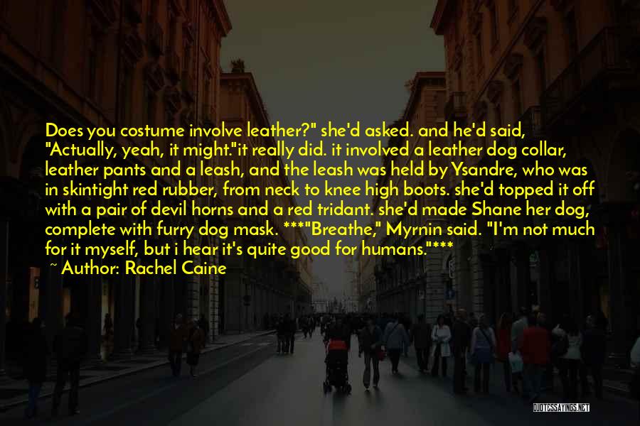 Rachel Caine Quotes: Does You Costume Involve Leather? She'd Asked. And He'd Said, Actually, Yeah, It Might.it Really Did. It Involved A Leather