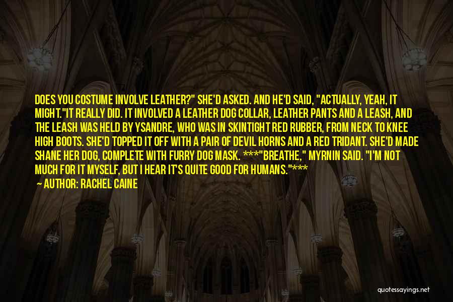 Rachel Caine Quotes: Does You Costume Involve Leather? She'd Asked. And He'd Said, Actually, Yeah, It Might.it Really Did. It Involved A Leather