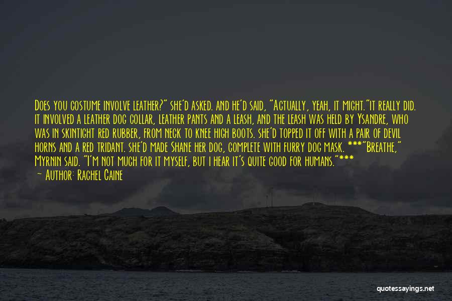 Rachel Caine Quotes: Does You Costume Involve Leather? She'd Asked. And He'd Said, Actually, Yeah, It Might.it Really Did. It Involved A Leather