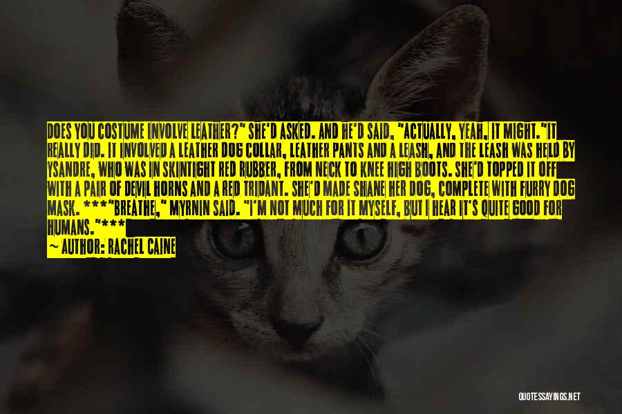 Rachel Caine Quotes: Does You Costume Involve Leather? She'd Asked. And He'd Said, Actually, Yeah, It Might.it Really Did. It Involved A Leather