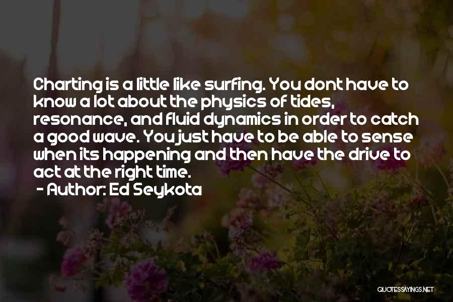 Ed Seykota Quotes: Charting Is A Little Like Surfing. You Dont Have To Know A Lot About The Physics Of Tides, Resonance, And