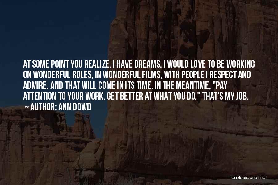 Ann Dowd Quotes: At Some Point You Realize, I Have Dreams. I Would Love To Be Working On Wonderful Roles, In Wonderful Films,