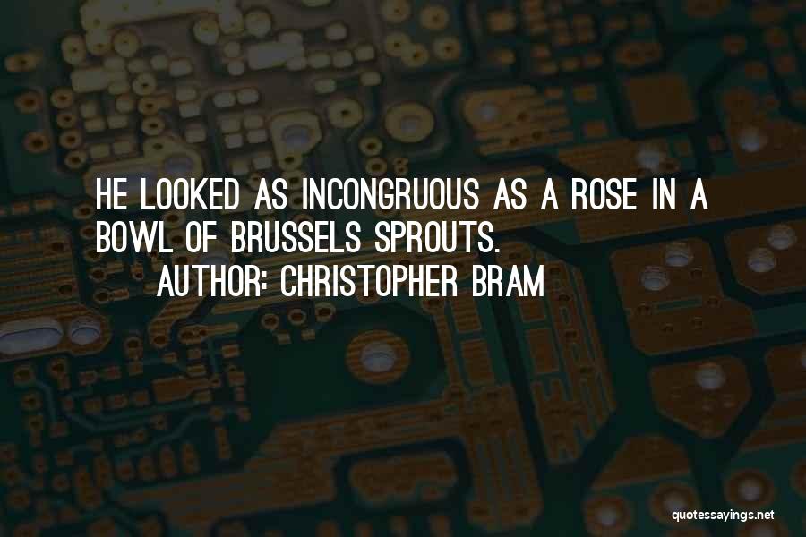 Christopher Bram Quotes: He Looked As Incongruous As A Rose In A Bowl Of Brussels Sprouts.