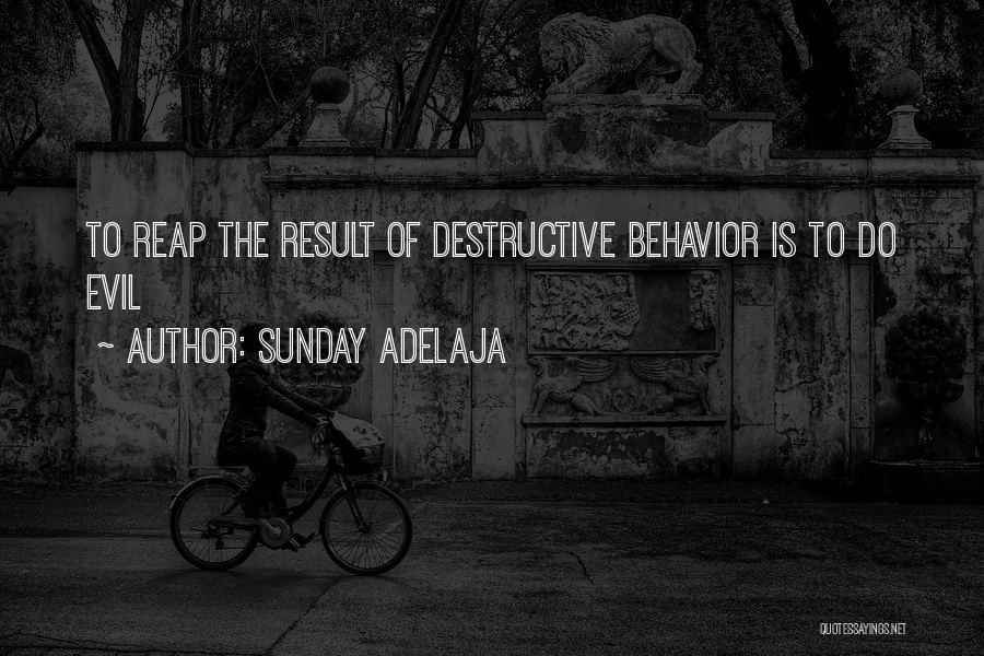 Sunday Adelaja Quotes: To Reap The Result Of Destructive Behavior Is To Do Evil
