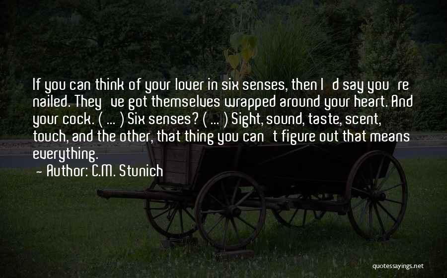 C.M. Stunich Quotes: If You Can Think Of Your Lover In Six Senses, Then I'd Say You're Nailed. They've Got Themselves Wrapped Around