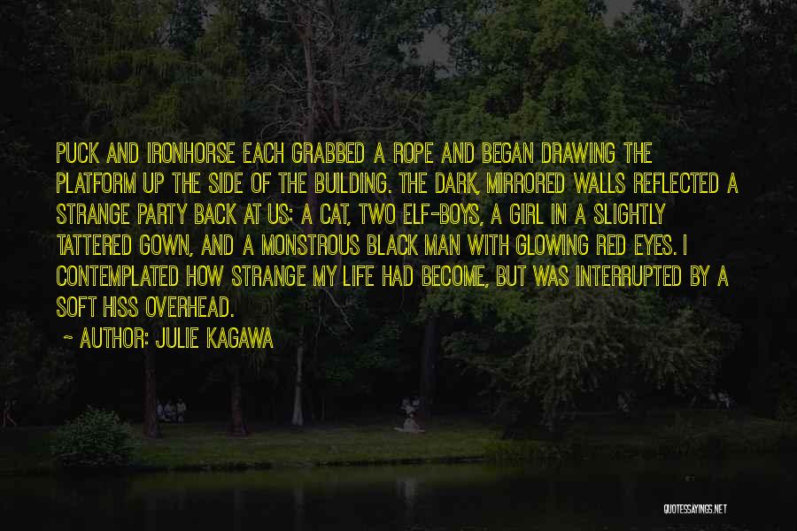 Julie Kagawa Quotes: Puck And Ironhorse Each Grabbed A Rope And Began Drawing The Platform Up The Side Of The Building. The Dark,